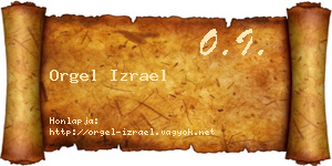 Orgel Izrael névjegykártya